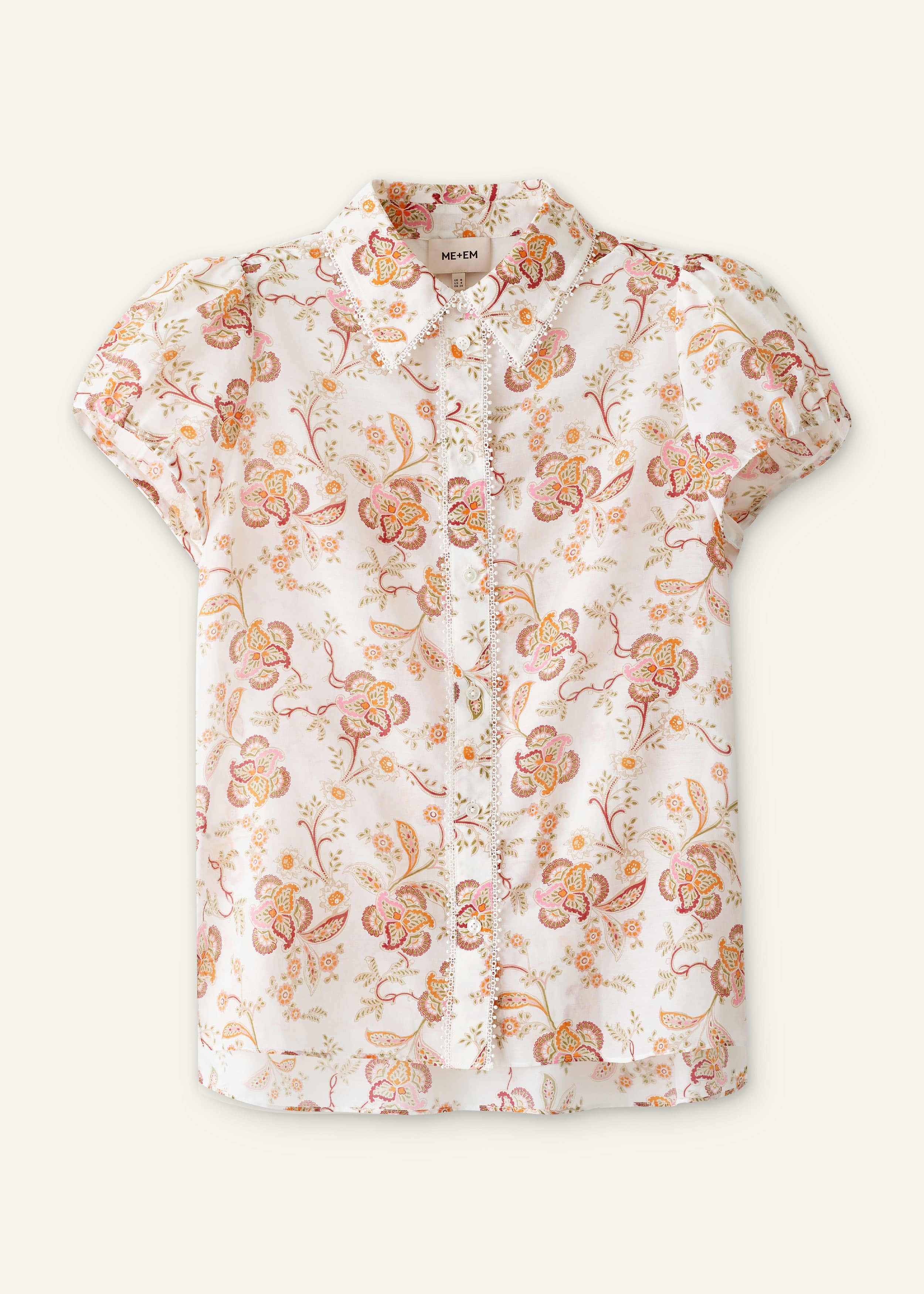 ME+EM Straight Blouse | Light Cream/Multi | Image 7