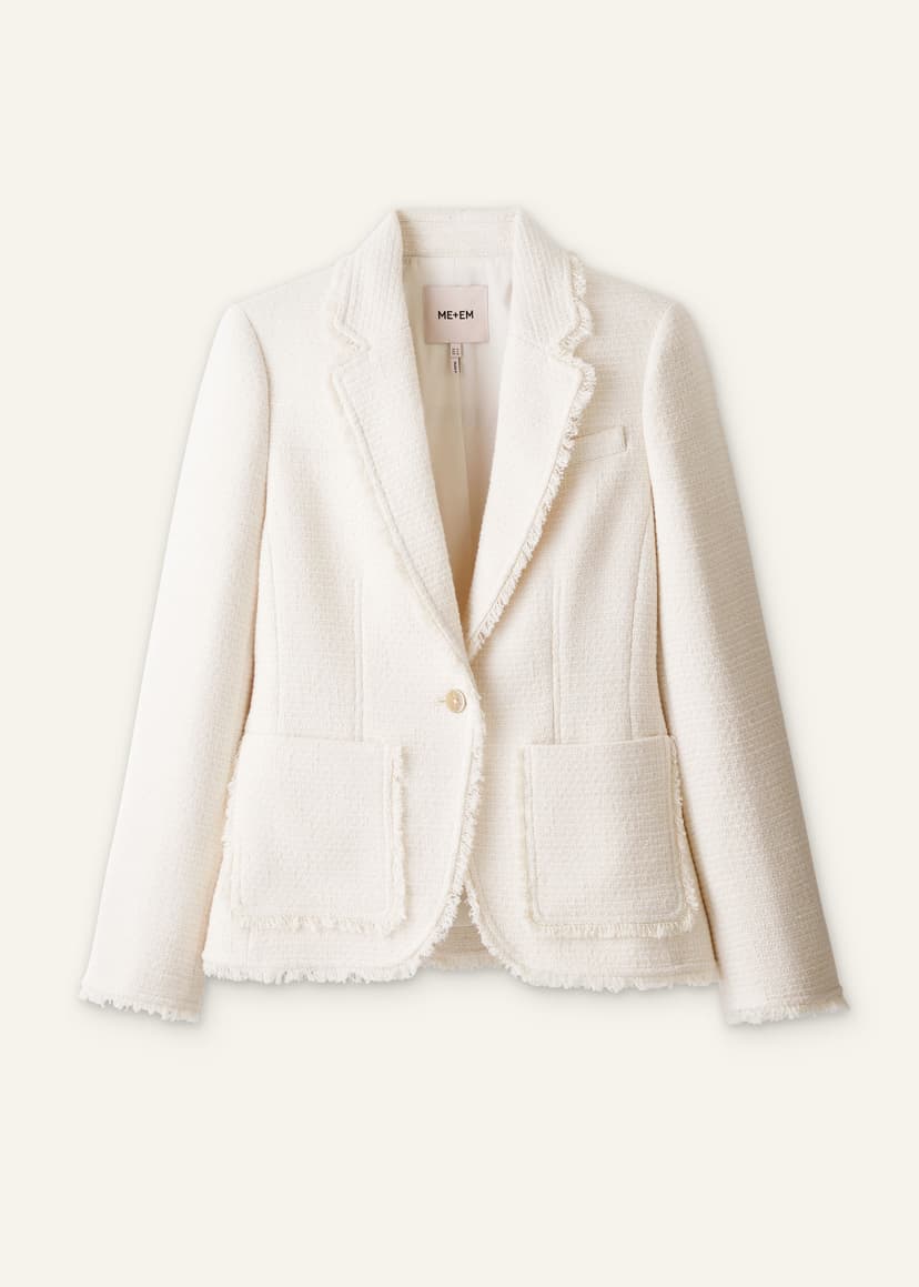 ME+EM Fray Soft Sculpt Blazer | Ivory | Image 7