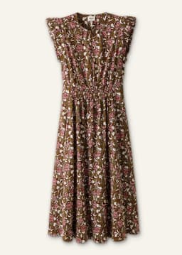 ME+EM Fit + Flare Midi Dress | Cinnamon Multi | Image 7