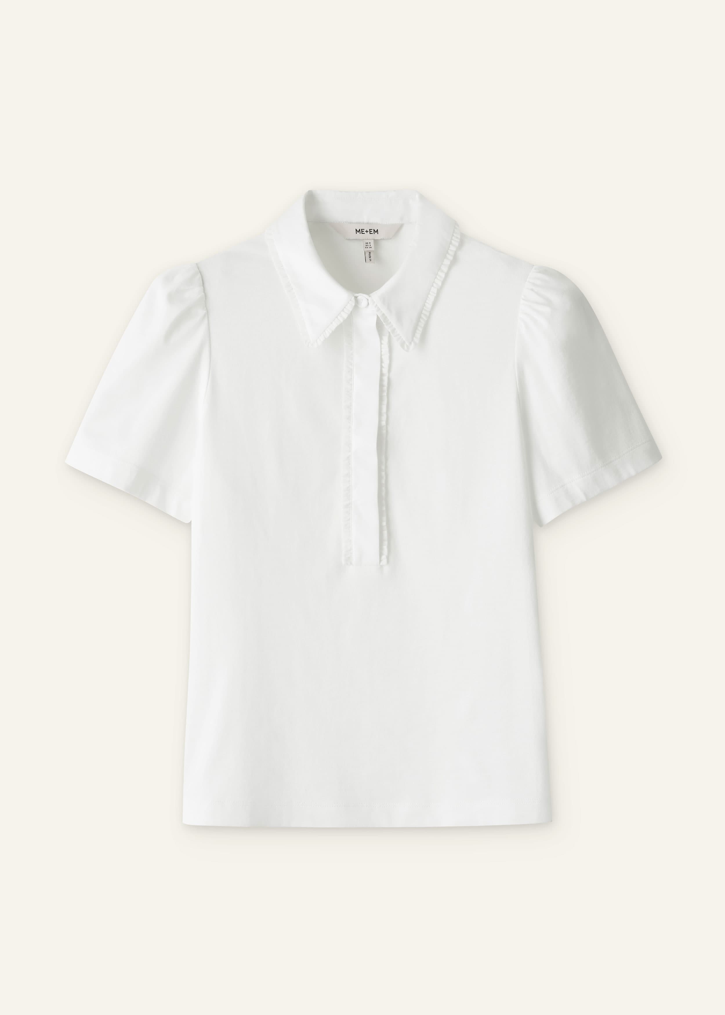 ME+EM Frill Trim Layering Shirt | Fresh White | Image 7
