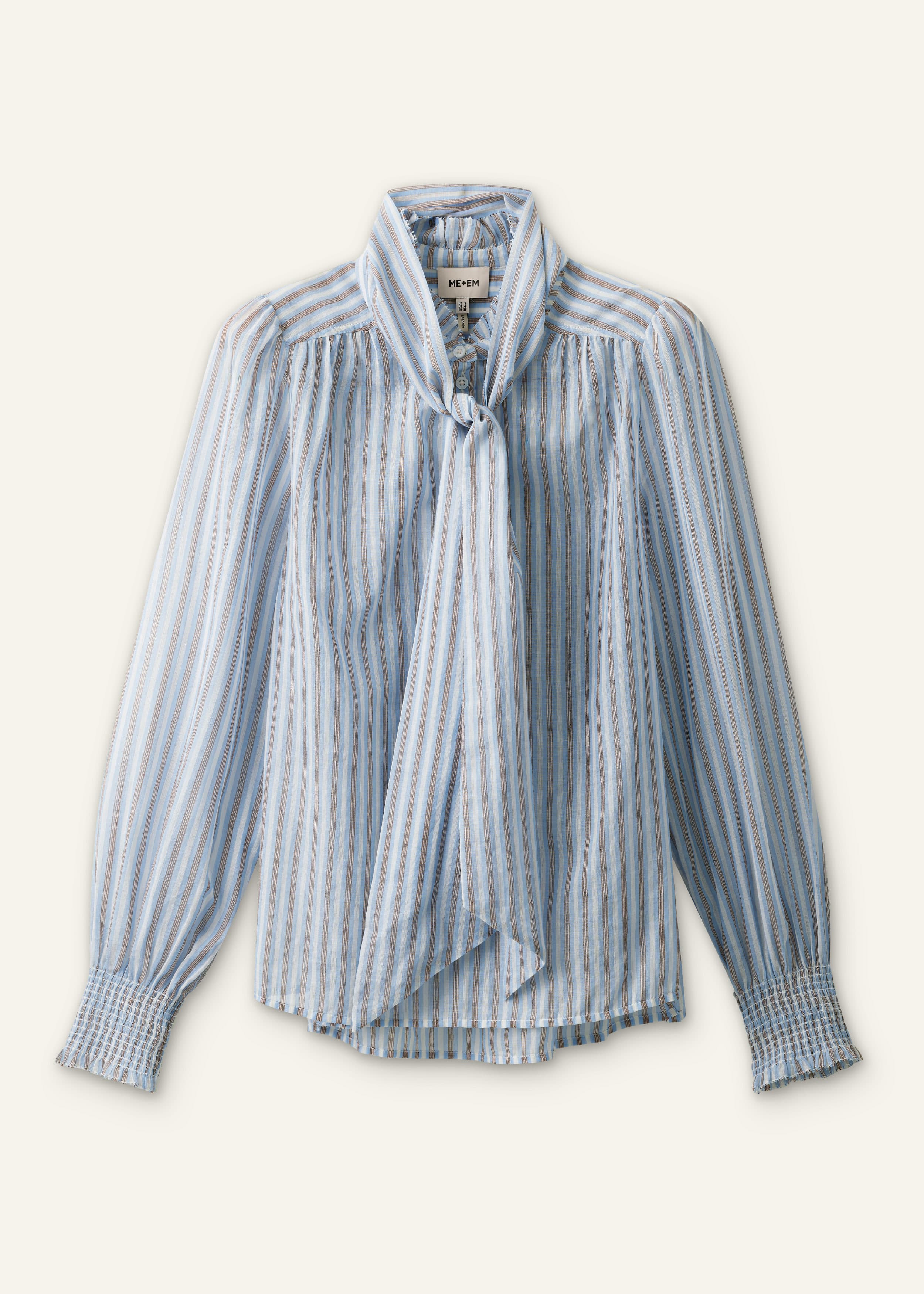 ME+EM Straight Blouse | Blue Multi | Image 7