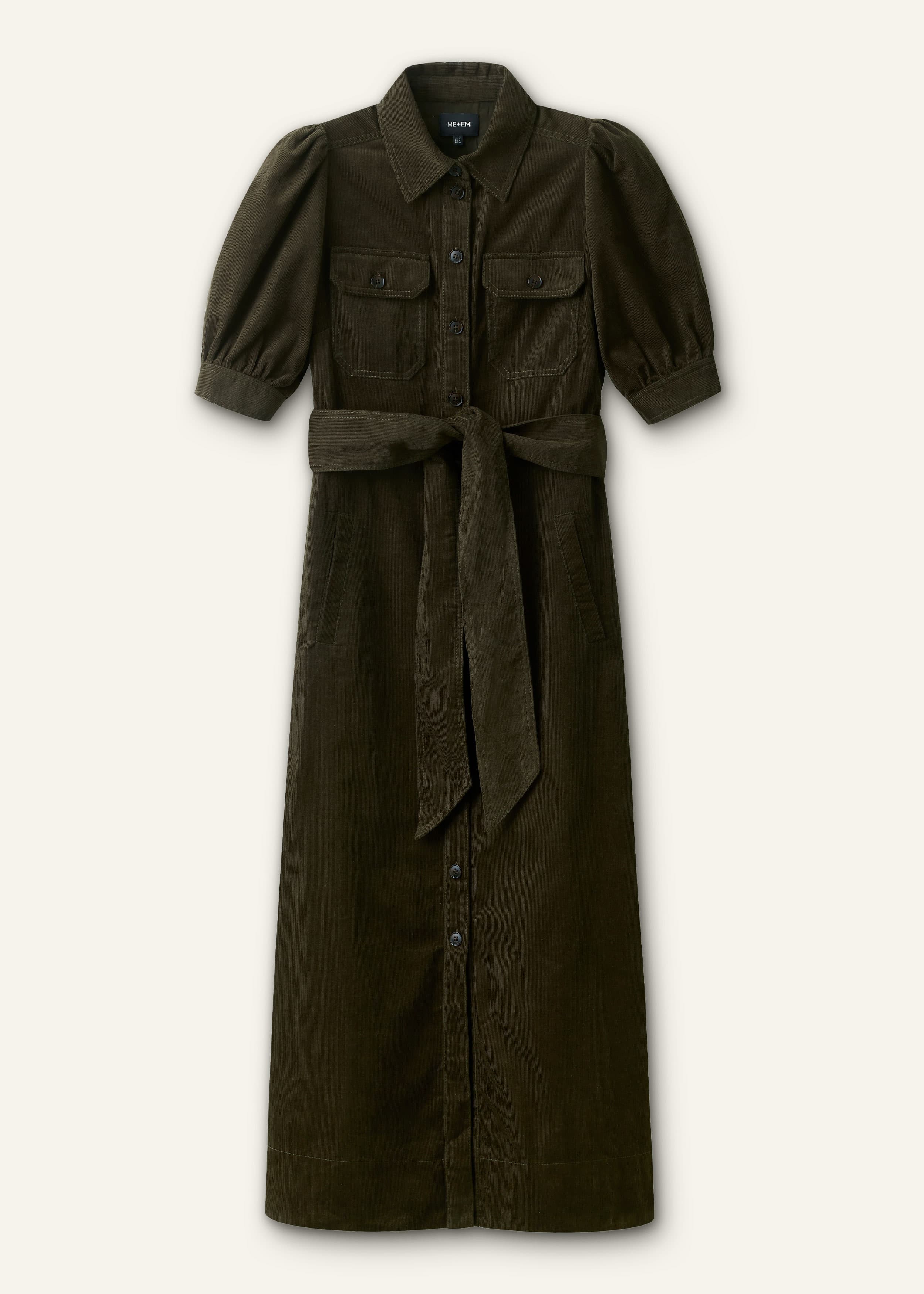 ME+EM Fit + Flare Maxi Dress | Olive Green | Image 7