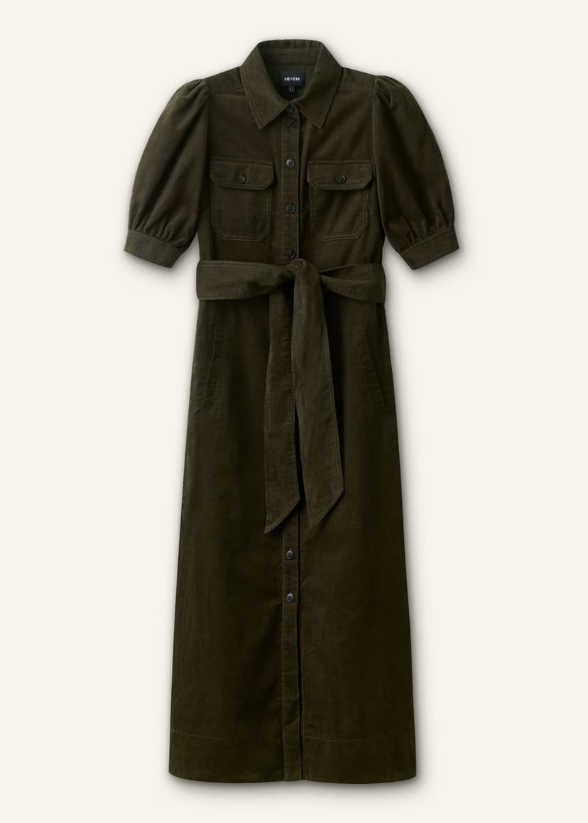ME+EM Fit + Flare Maxi Dress | Olive Green | Image 7