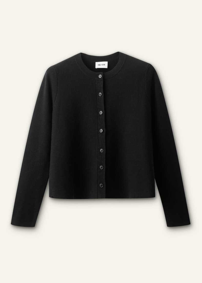 ME+EM Knit Swing Cardigan | Black | Image 7