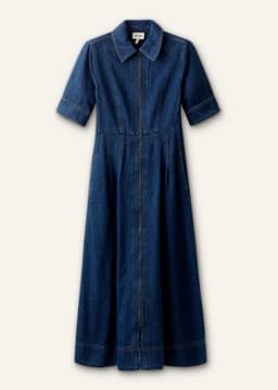 ME+EM Fit + Flare Midi Dress | Washed Blue | Image 7
