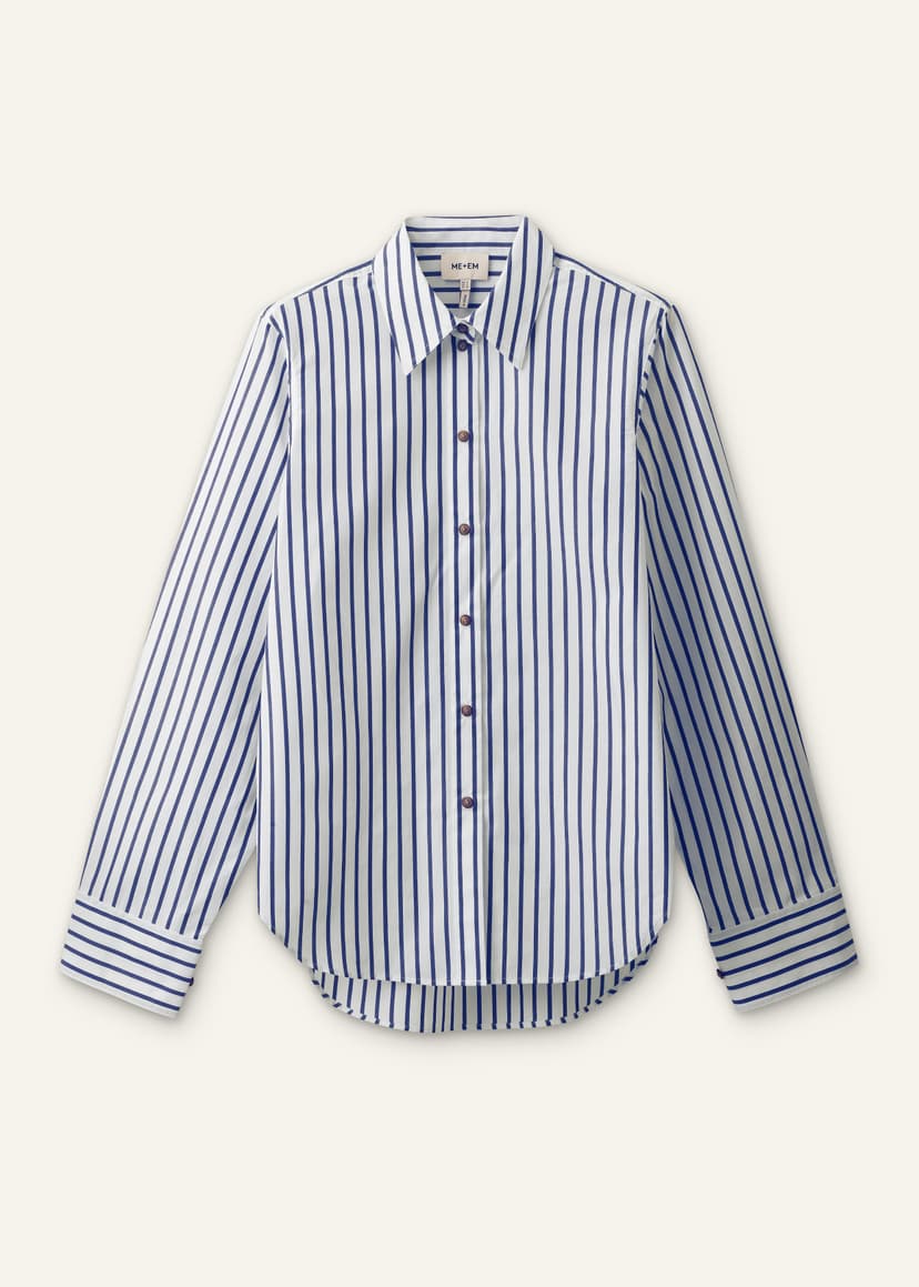ME+EM Relaxed Forever Shirt | Soft White/Navy | Image 7