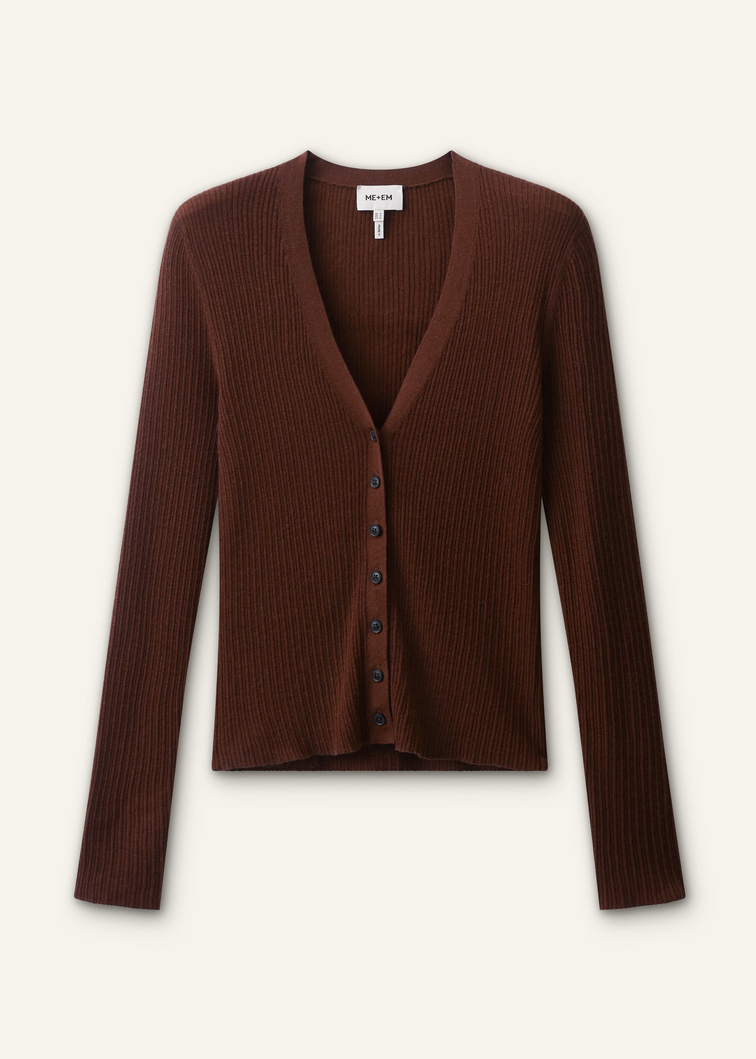 ME+EM Barely There Cardigan | Pecan Brown | Image 7