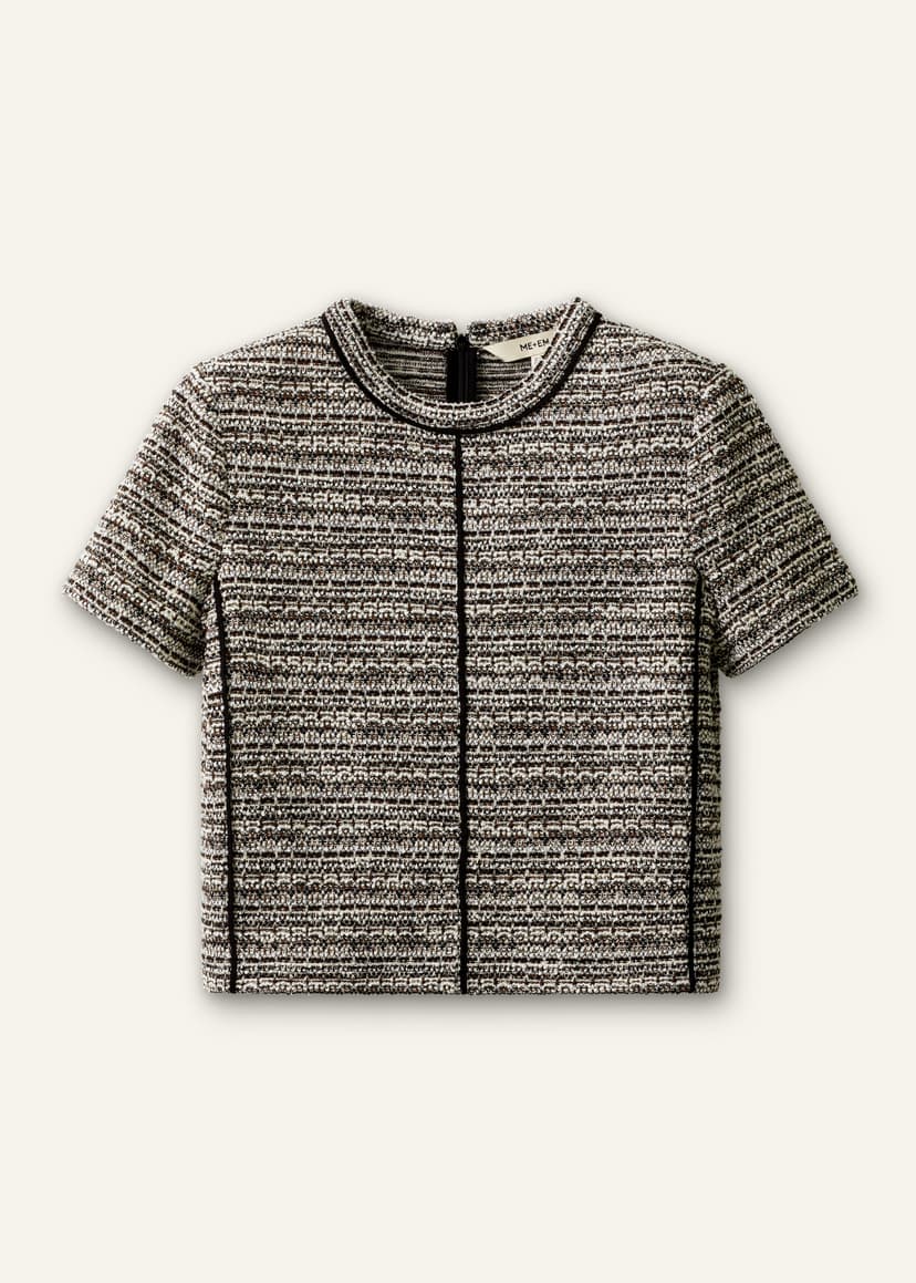 ME+EM Crop Straight Tee | Brown Multi | Image 7