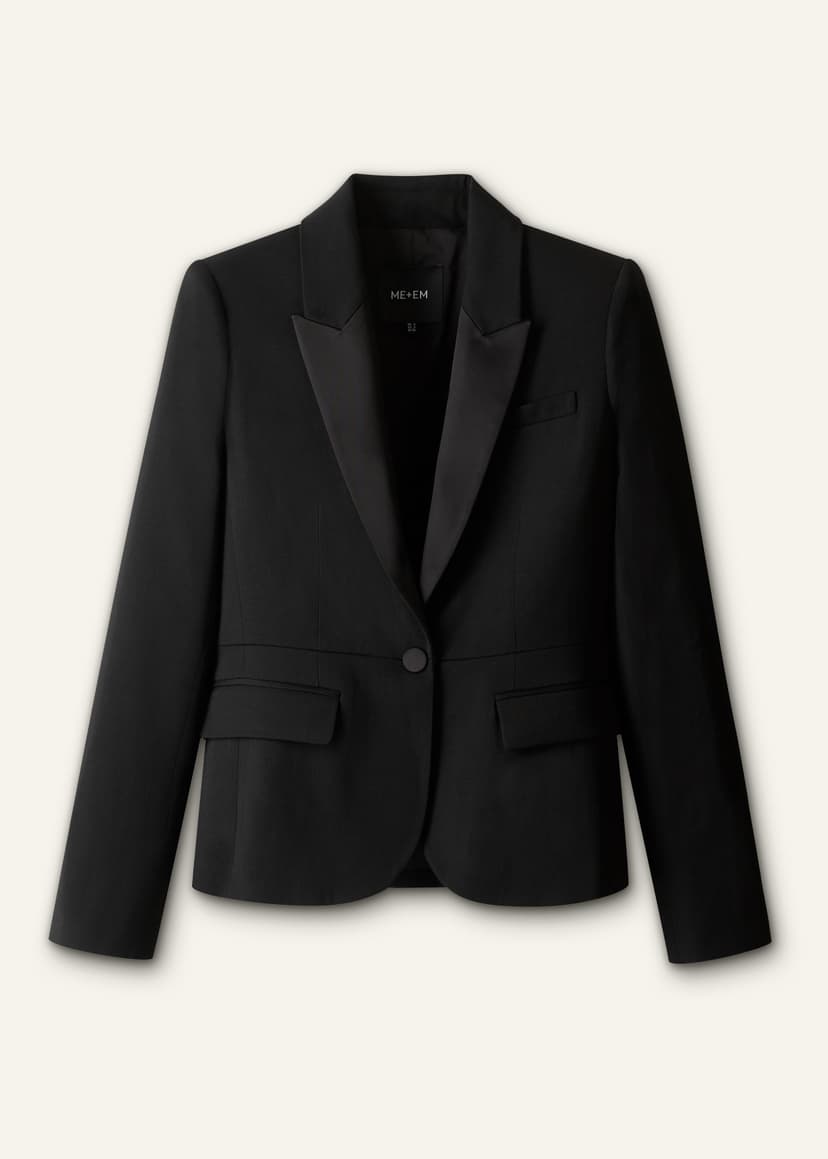 ME+EM Contour Tux Blazer | Black | Image 8