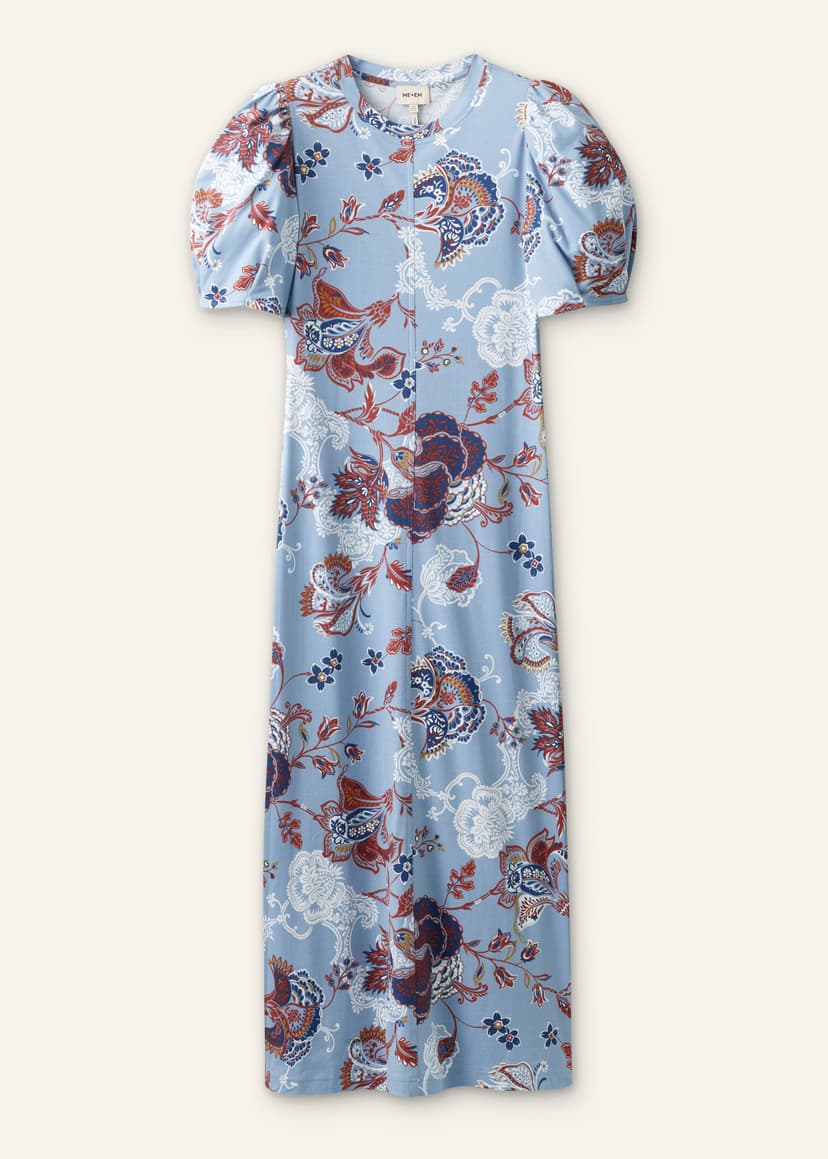 ME+EM Feminine Sleeve Maxi Dress | Blue Multi | Image 7
