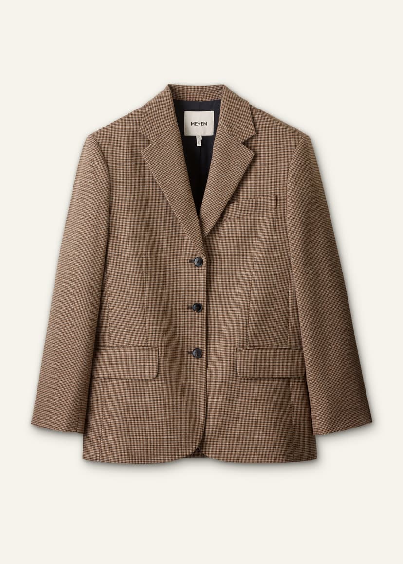 ME+EM Heritage Icon Oversized Blazer | Pecan Brown Multi | Image 7