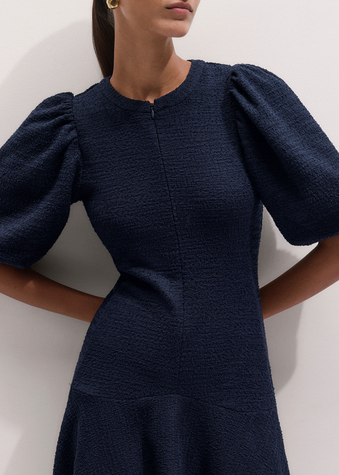 ME+EM Asymmetric Hem Dress | Navy | Image 2