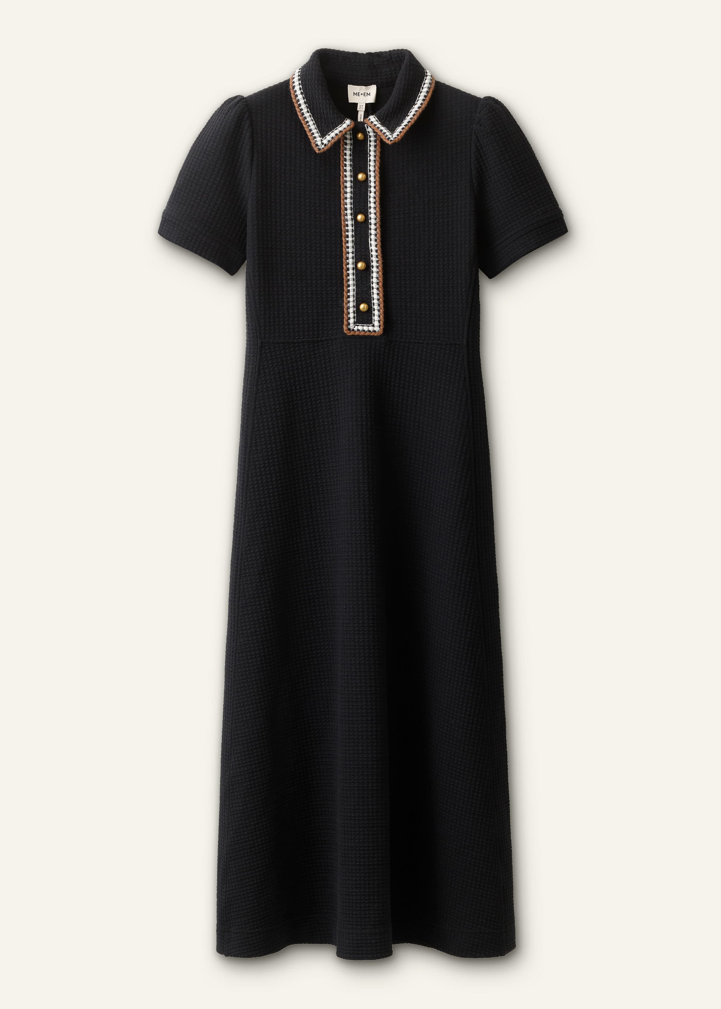 ME+EM Fit + Flare Midi Dress | Black | Image 7