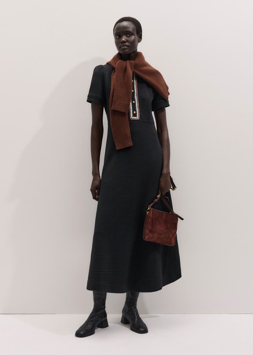 ME+EM Fit + Flare Midi Dress | Black | Image 3