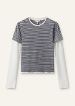 ME+EM Double Layer Look Top | Navy/Soft White | Image 7