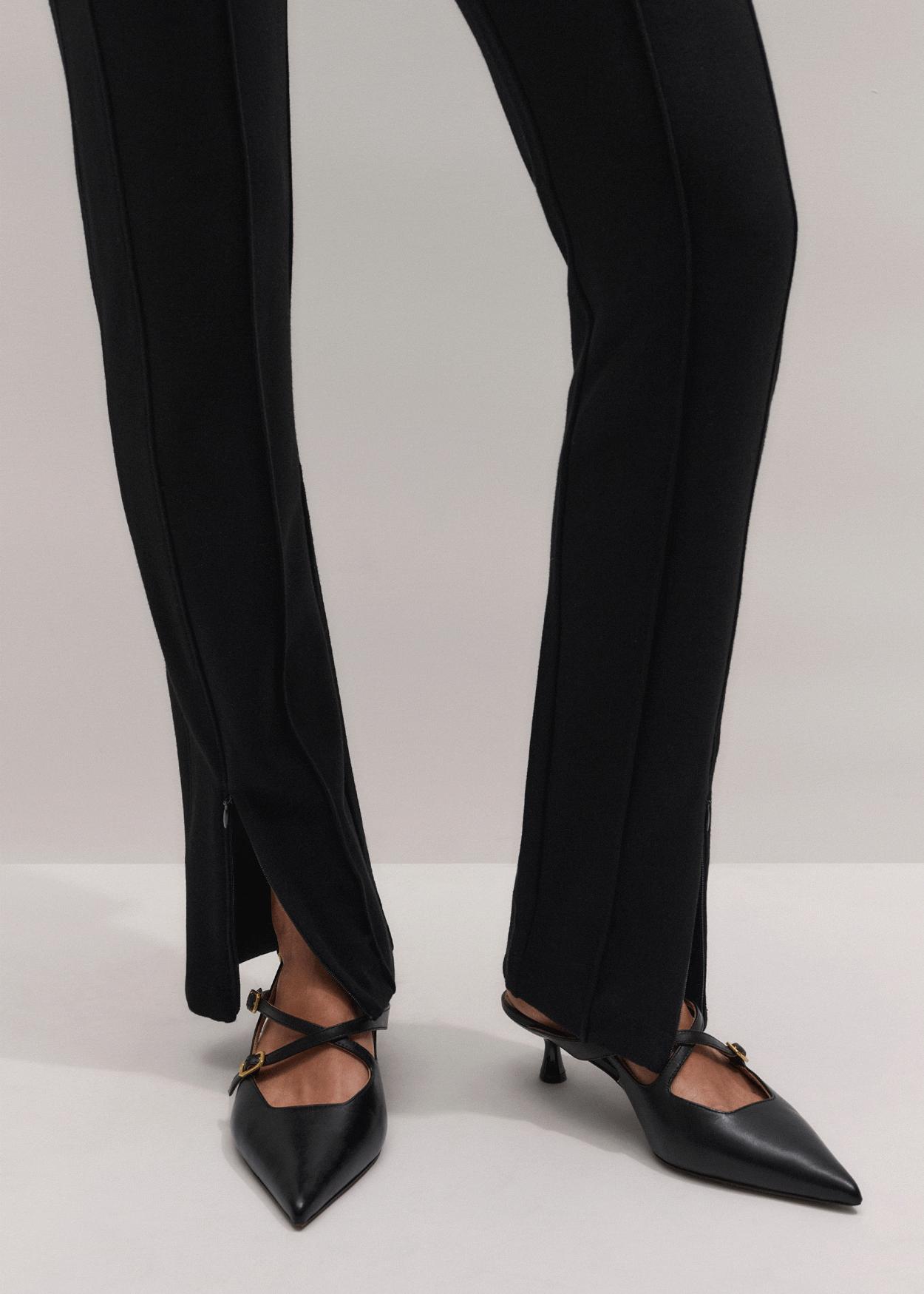 ME+EM Vented Hem Slim Pant | Black | Image 5