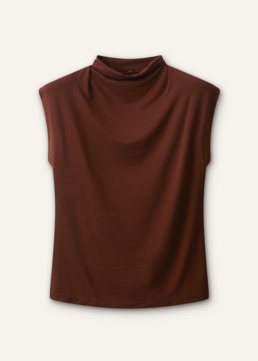 ME+EM Drape Sleeveless Top | Pecan Brown | Image 7