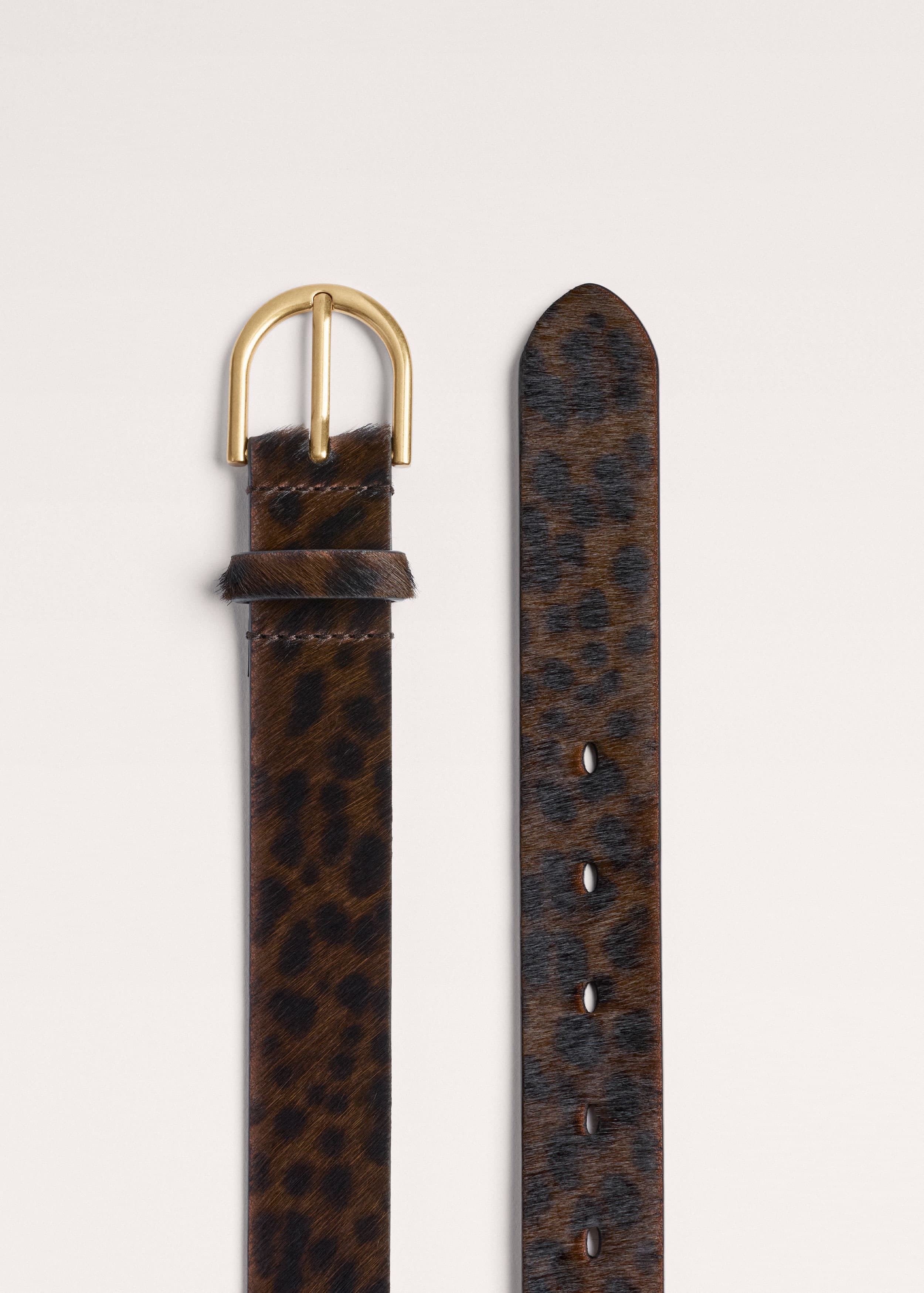 ME+EM Leopard Print Belt | Dark Brown Multi | Image 2