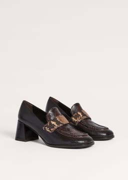 ME+EM Block Heel Loafer | Tan/Chocolate | Image 6