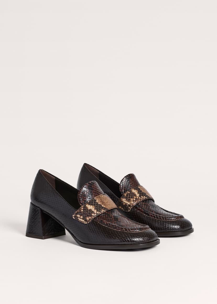 ME+EM Block Heel Loafer | Tan/Chocolate | Image 6