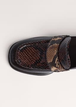 ME+EM Block Heel Loafer | Tan/Chocolate | Image 5