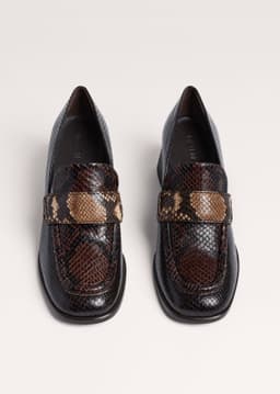ME+EM Block Heel Loafer | Tan/Chocolate | Image 2