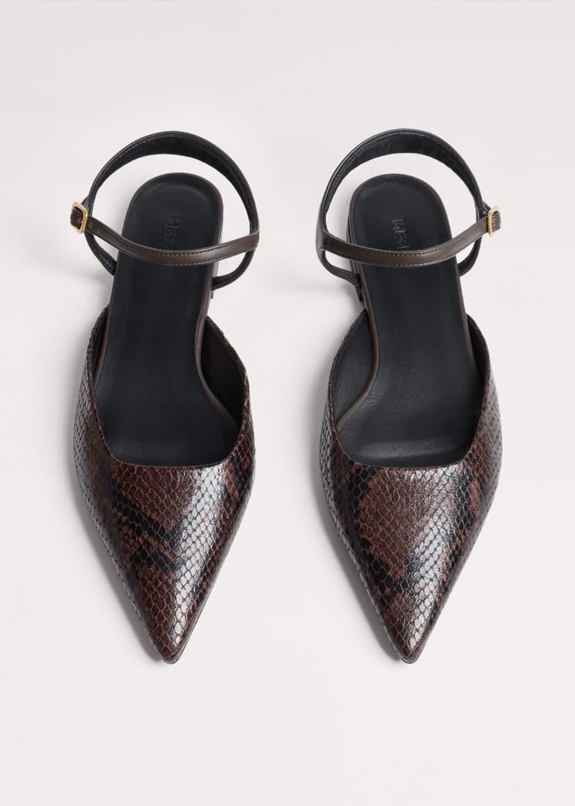 ME+EM Point Toe Flat | Chocolate Multi | Image 2
