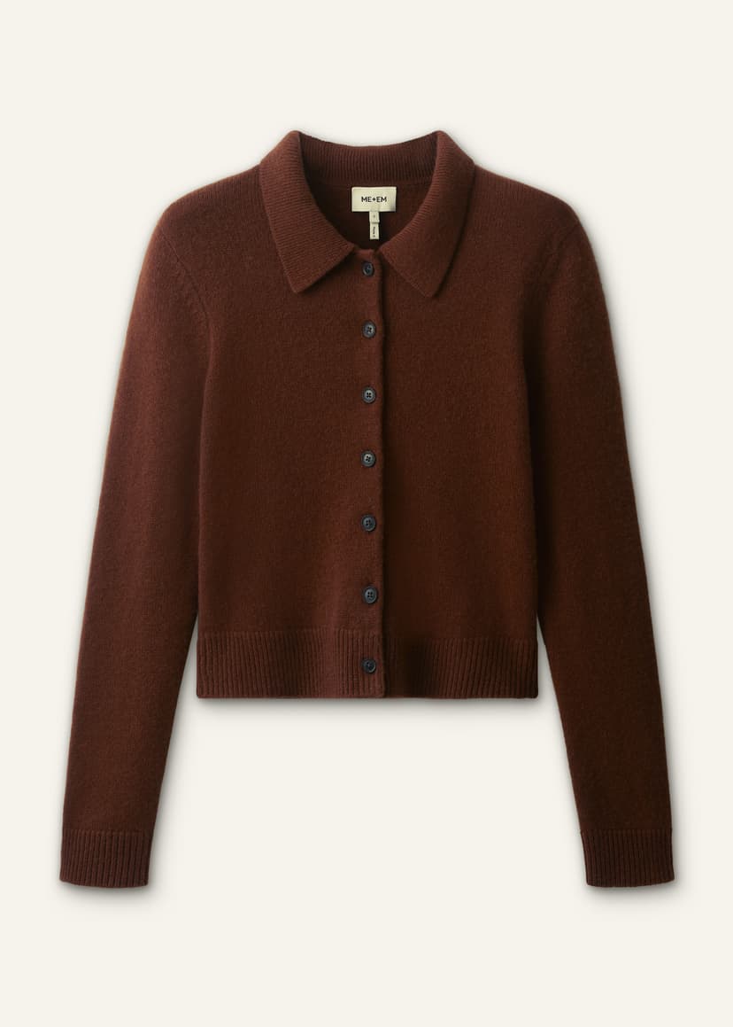 ME+EM Straight Cardigan | Pecan Brown | Image 7