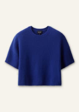 ME+EM Relaxed Knit Crop Tee | Bright Jewel Blue | Image 7