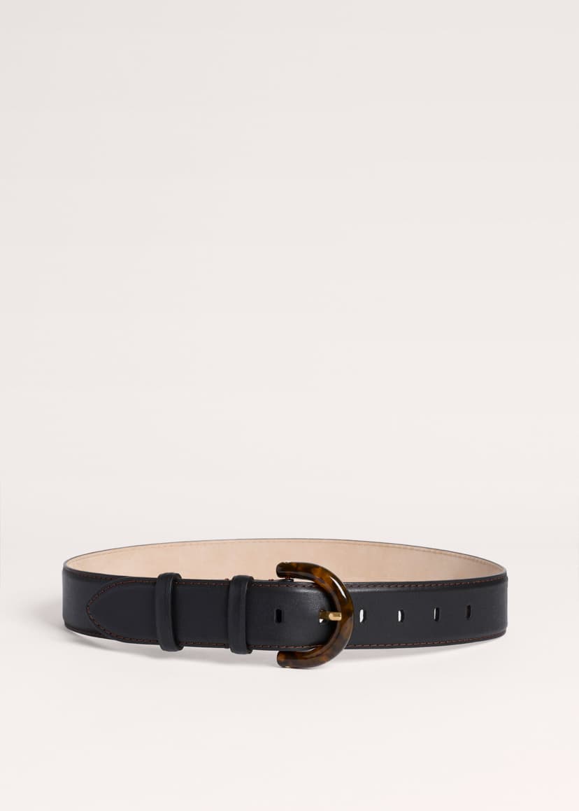 ME+EM Resin Buckle Belt | Black/Chocolate | Image 1