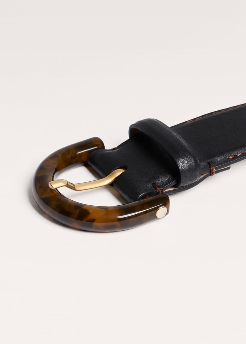 ME+EM Resin Buckle Belt | Black/Chocolate | Image 4