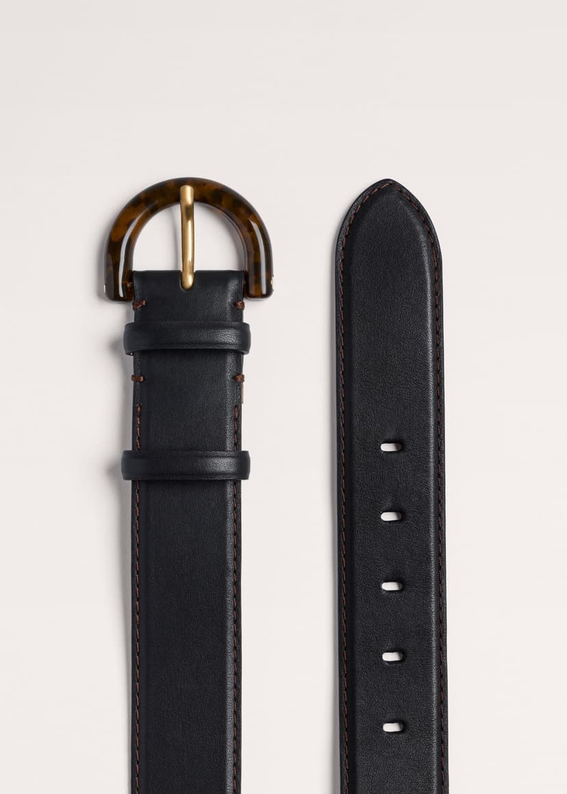 ME+EM Resin Buckle Belt | Black/Chocolate | Image 2