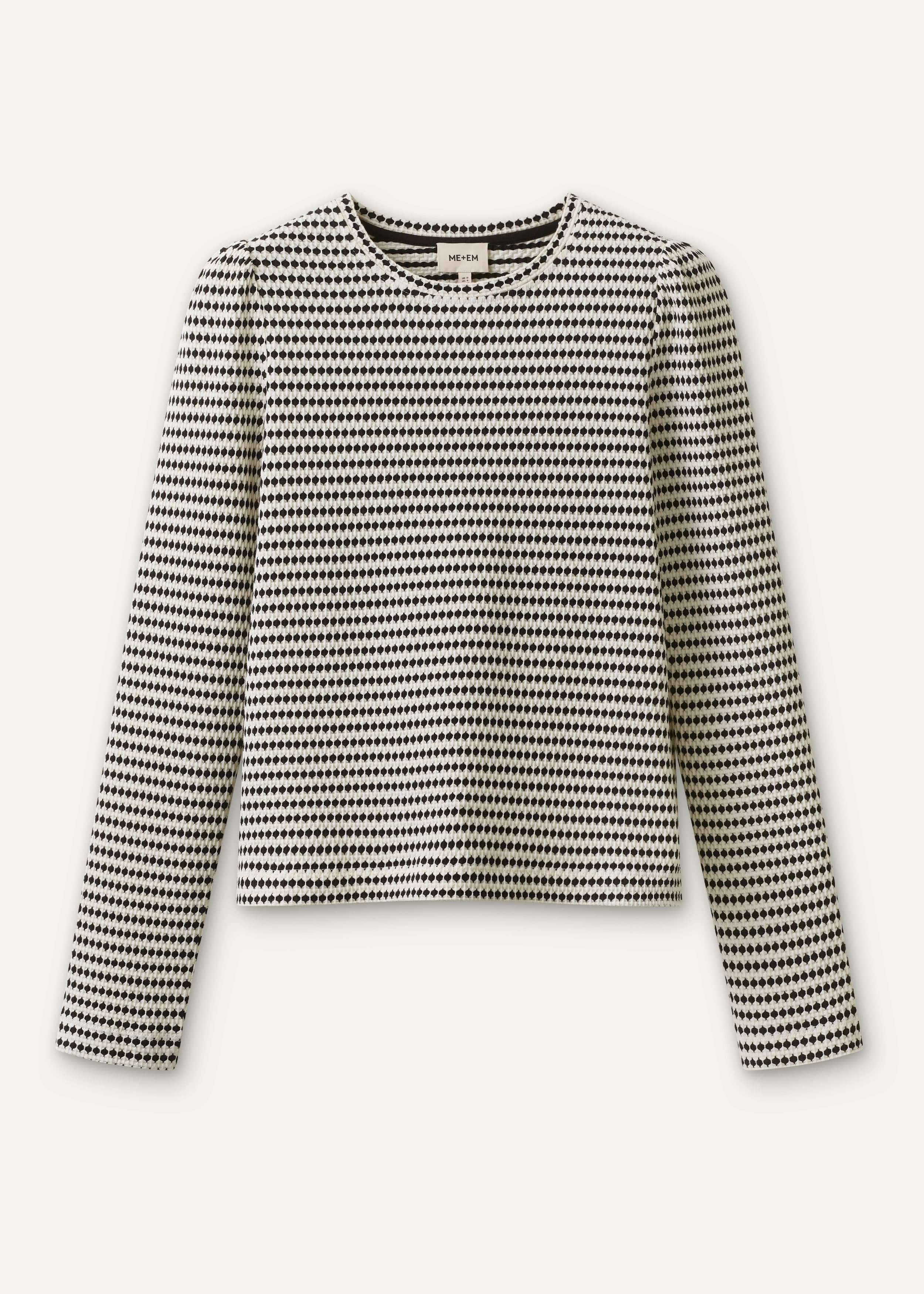 ME+EM Feminine Sleeve Top | Cream/Black | Image 6