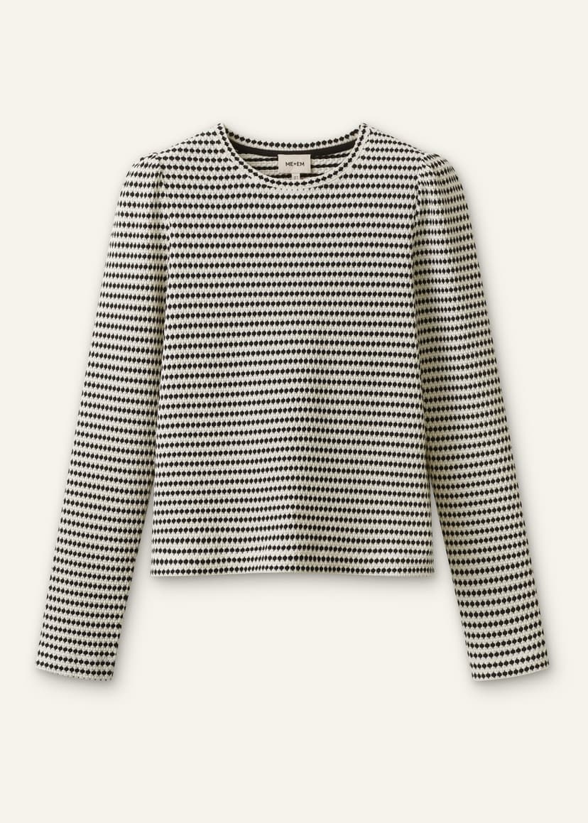 ME+EM Feminine Sleeve Top | Cream/Black | Image 6