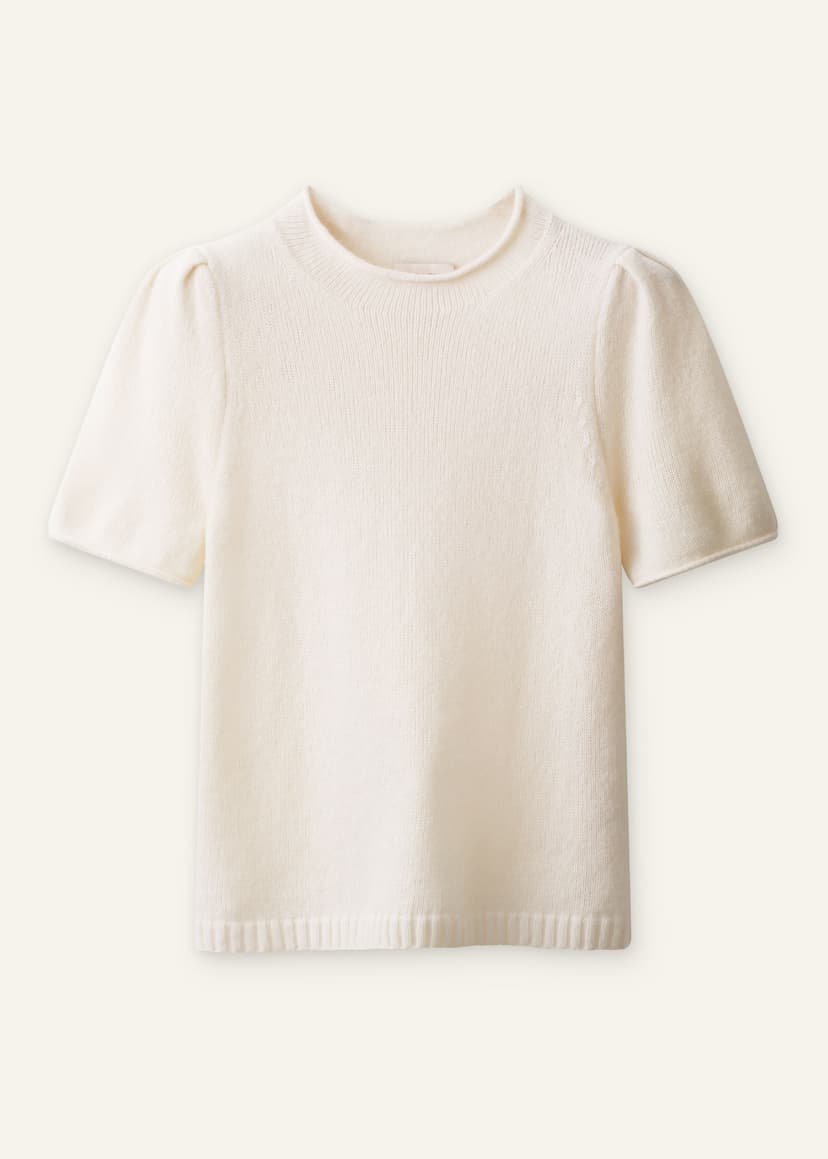ME+EM Pouf Sleeve Knit Tee | Cream | Image 7