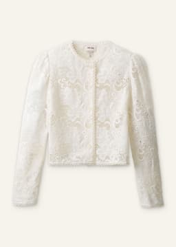 ME+EM Lace Crop Jacket | Light Cream | Image 7