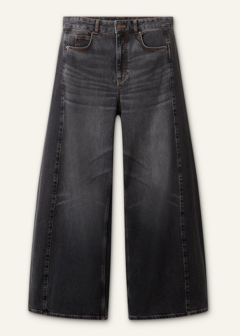 ME+EM Very Wide Taper Jean | Black Wash | Image 6