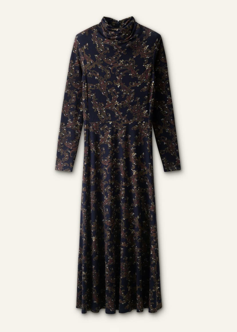 ME+EM Fit + Flare Maxi Dress | Navy Multi | Image 7