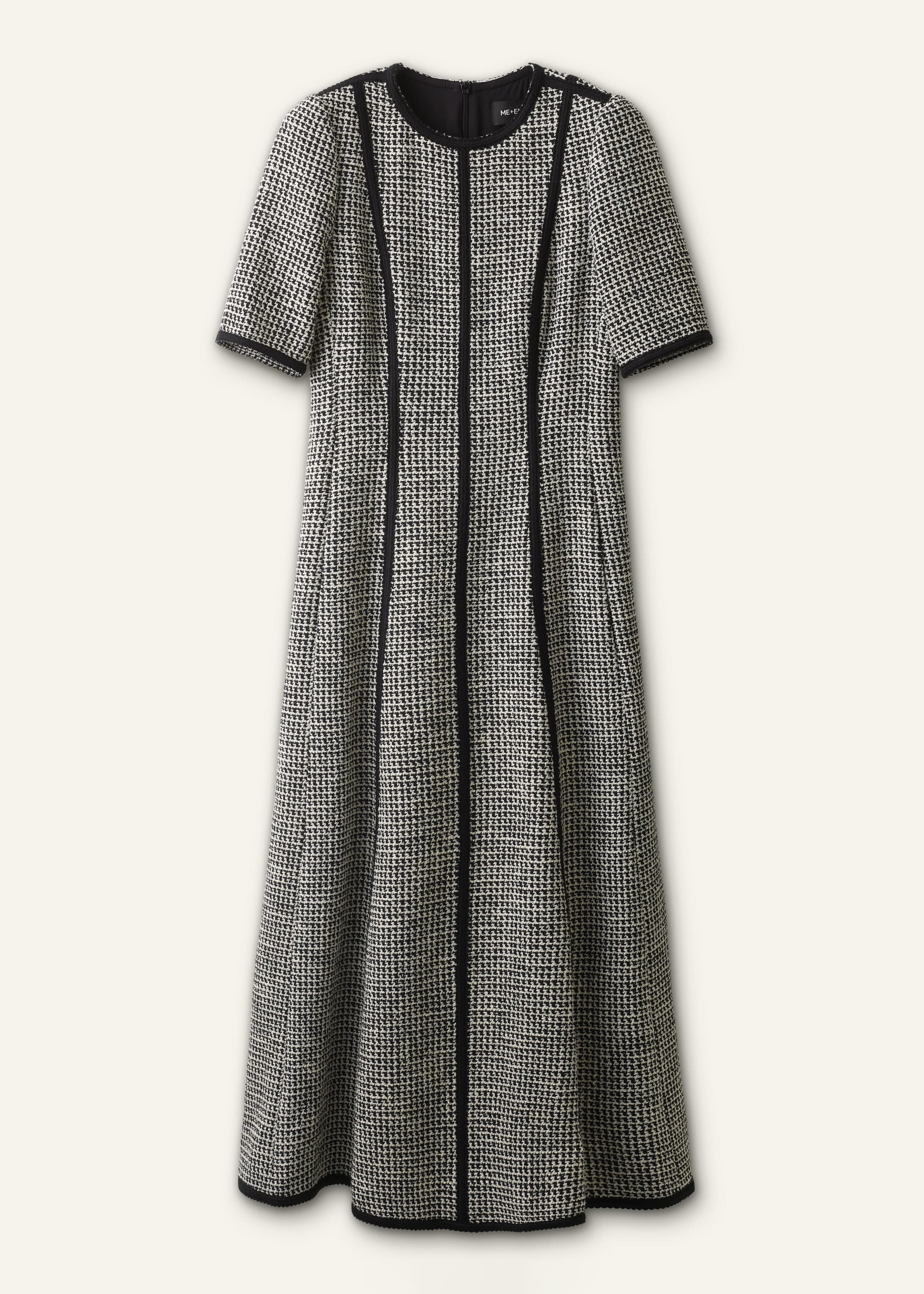 ME+EM Fit + Flare Maxi Dress | Black/Light Cream | Image 7