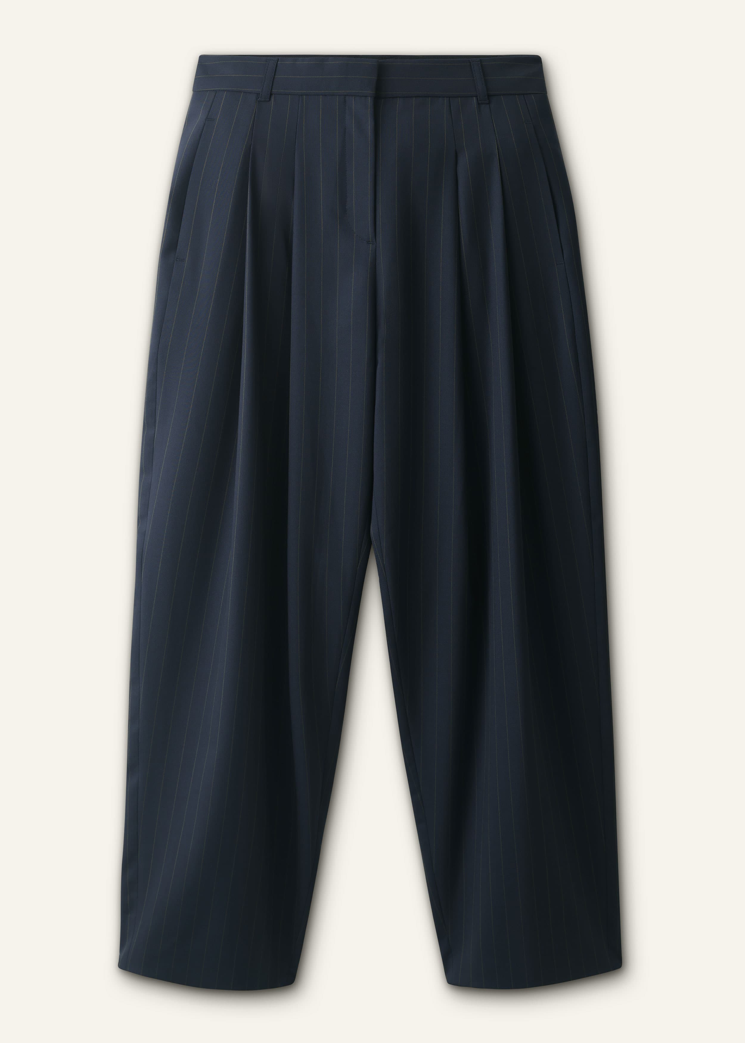 ME+EM Pleat Taper Pant | Navy/Olive | Image 7
