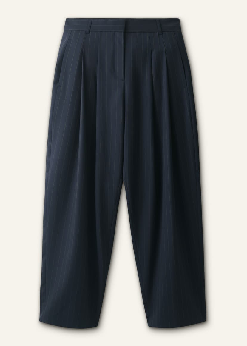 ME+EM Pleat Taper Pant | Navy/Olive | Image 7
