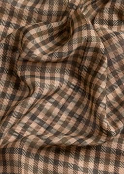 ME+EM Large Check Scarf | Pecan Brown Multi | Image 4