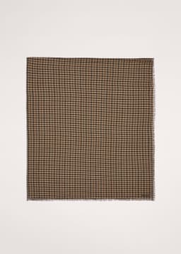 ME+EM Large Check Scarf | Pecan Brown Multi | Image 1