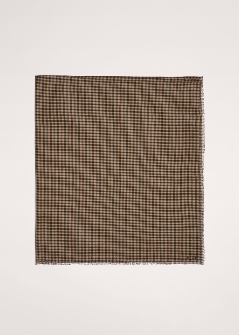 ME+EM Large Check Scarf | Pecan Brown Multi | Image 1