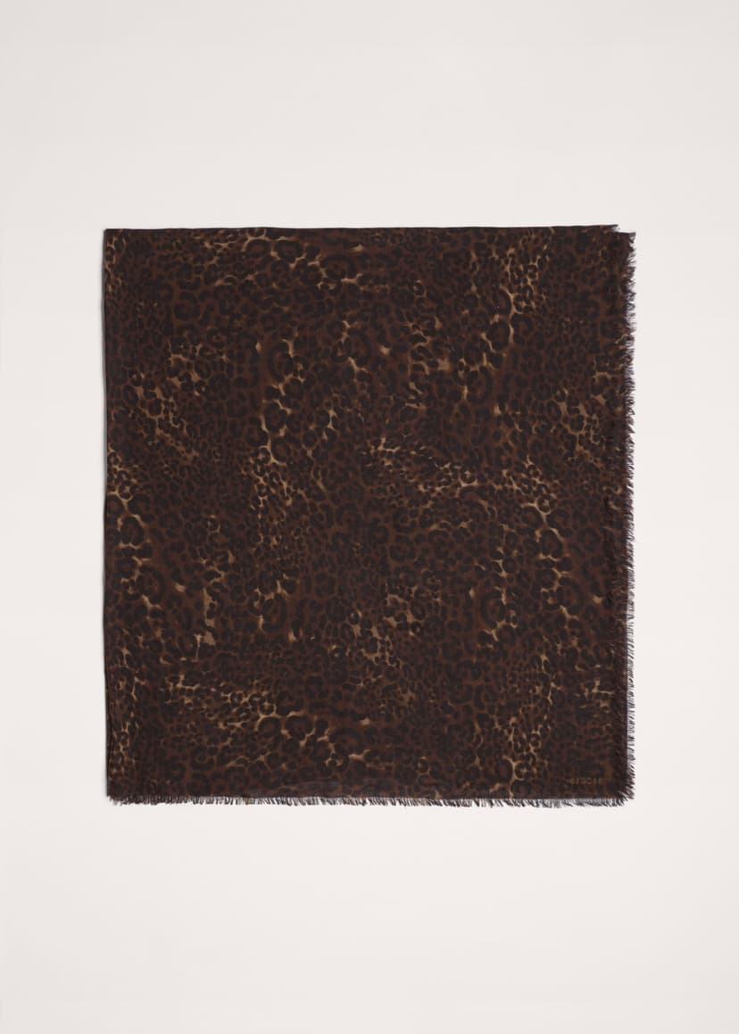 ME+EM Oversized Leopard Scarf | Dark Brown Multi | Image 1