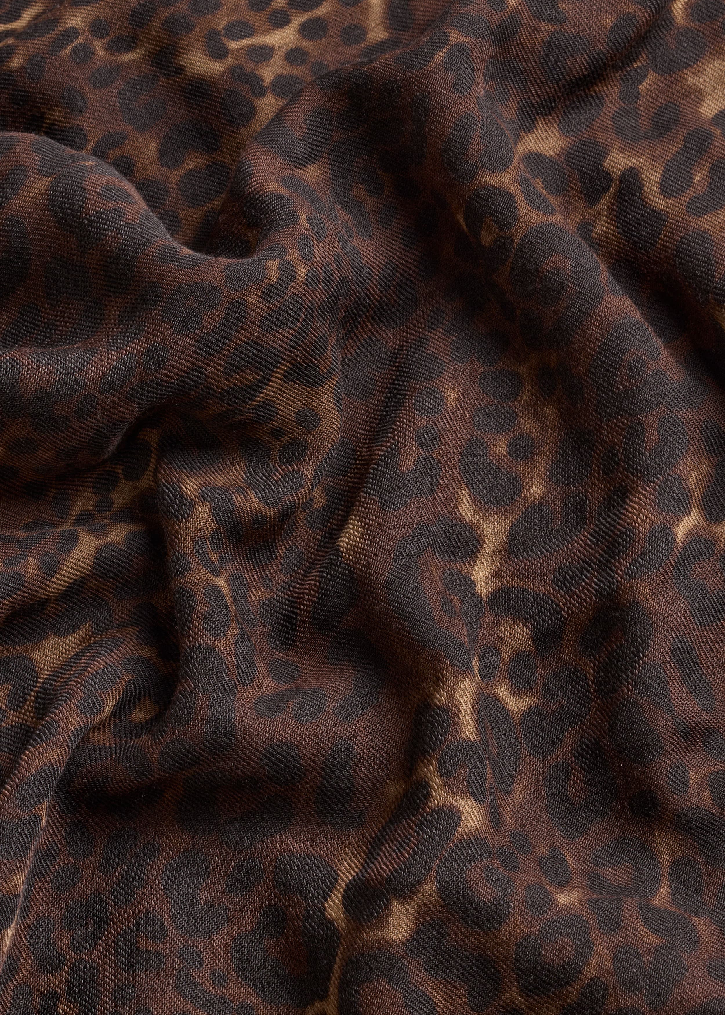 ME+EM Oversized Leopard Scarf | Dark Brown Multi | Image 4