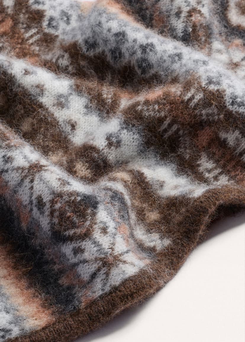 ME+EM Mini Triangle Knit Scarf | Chocolate Multi | Image 4