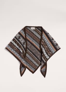 ME+EM Mini Triangle Knit Scarf | Chocolate Multi | Image 1