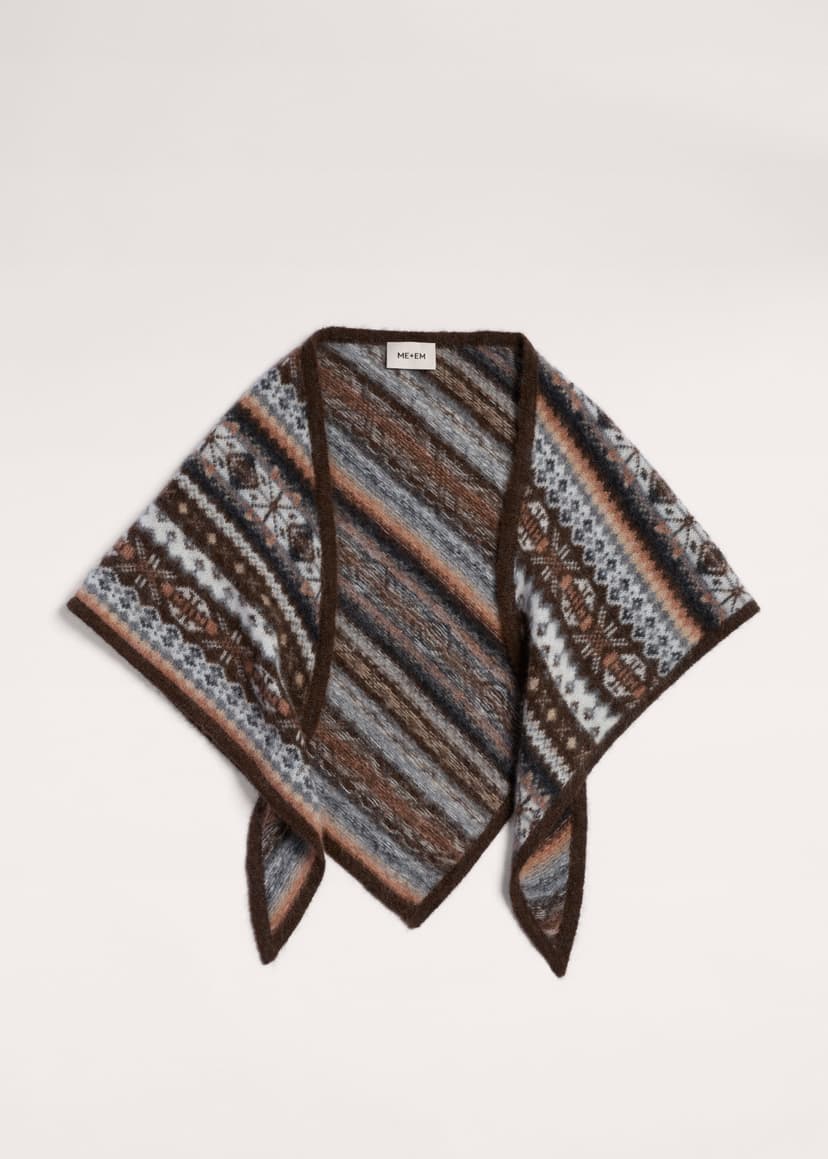 ME+EM Mini Triangle Knit Scarf | Chocolate Multi | Image 1