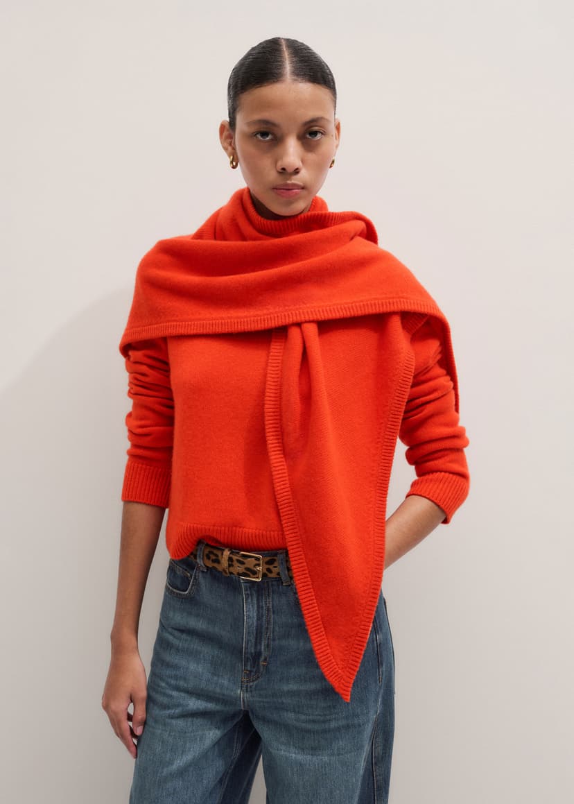 ME+EM Jumper + Scarf Co-ord | Vivid Orange | Image 4